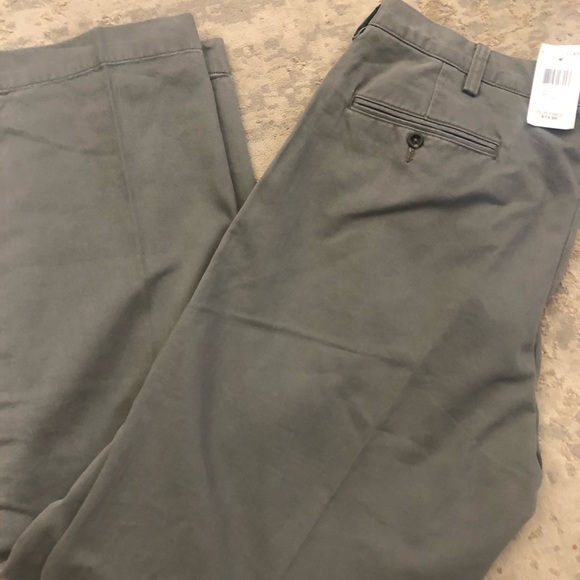 gray polo with khaki pants